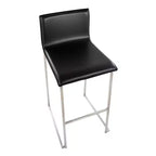 Ensemble de 2 tabourets de bar rembourrés Mara en acier inoxydable - Lumisource