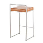 Ensemble de 2 tabourets de bar empilables Fuji en cuir/acier – LumiSource