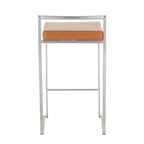 Ensemble de 2 tabourets de bar empilables Fuji en cuir/acier – LumiSource