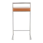 Ensemble de 2 tabourets de bar empilables Fuji en cuir/acier – LumiSource