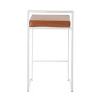 Ensemble de 2 tabourets de bar empilables Fuji en cuir/acier – LumiSource