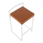 Ensemble de 2 tabourets de bar empilables Fuji en cuir/acier – LumiSource