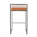 Ensemble de 2 tabourets de bar empilables Fuji en cuir/acier – LumiSource
