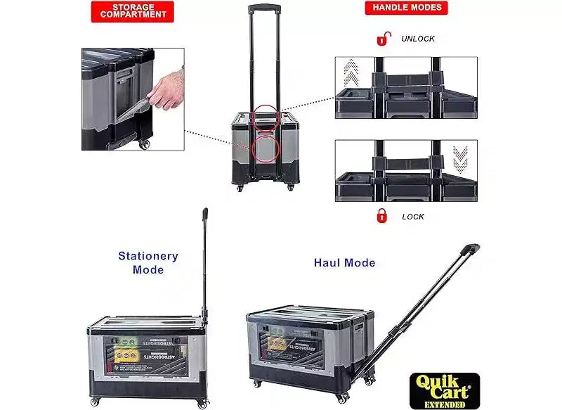 dbest products Chariot de courses Quik Cart Extended à quatre roues avec siège, deux portes accessibles et panier pliable robuste