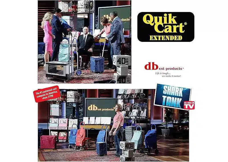 dbest products Chariot de courses Quik Cart Extended à quatre roues avec siège, deux portes accessibles et panier pliable robuste