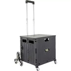 dbest products Quik Cart Stair Climber Wheeled Rolling Crate With Seat & Heavy Duty Collapsible Basket