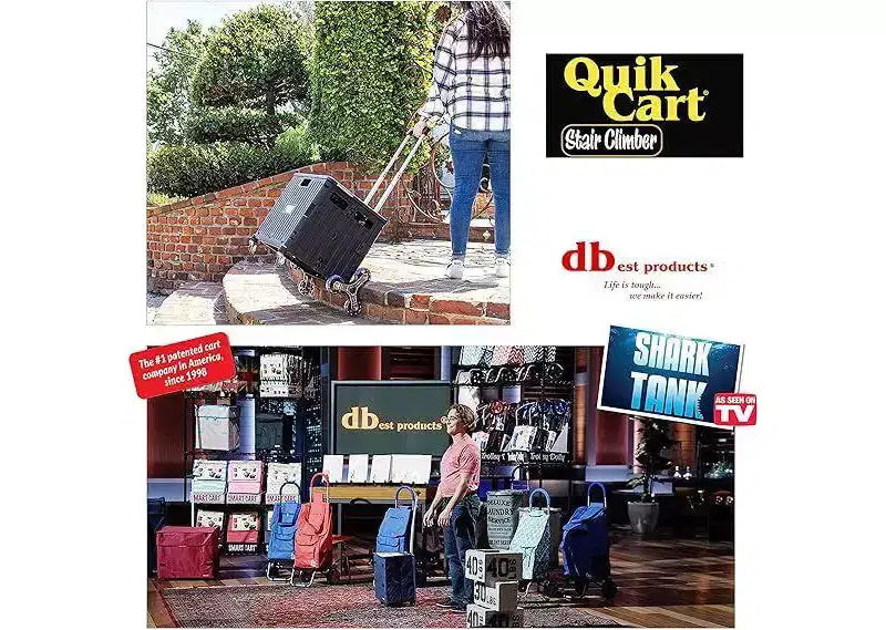 dbest products Caisse roulante pliable Quik Cart Stair Climber avec siège et panier pliable robuste