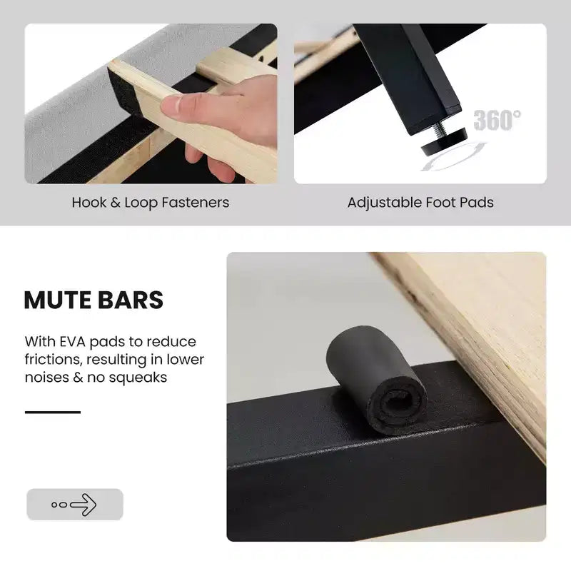 Costway Cadre de Lit Capitonnage Velours avec Tête de lit Sommier à Lattes en Bois Taille Grand/Double/Simple Gris