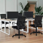 Chaise de bureau pivotante et basculante en maille Costway réglable avec accoudoirs et soutien lombaire
