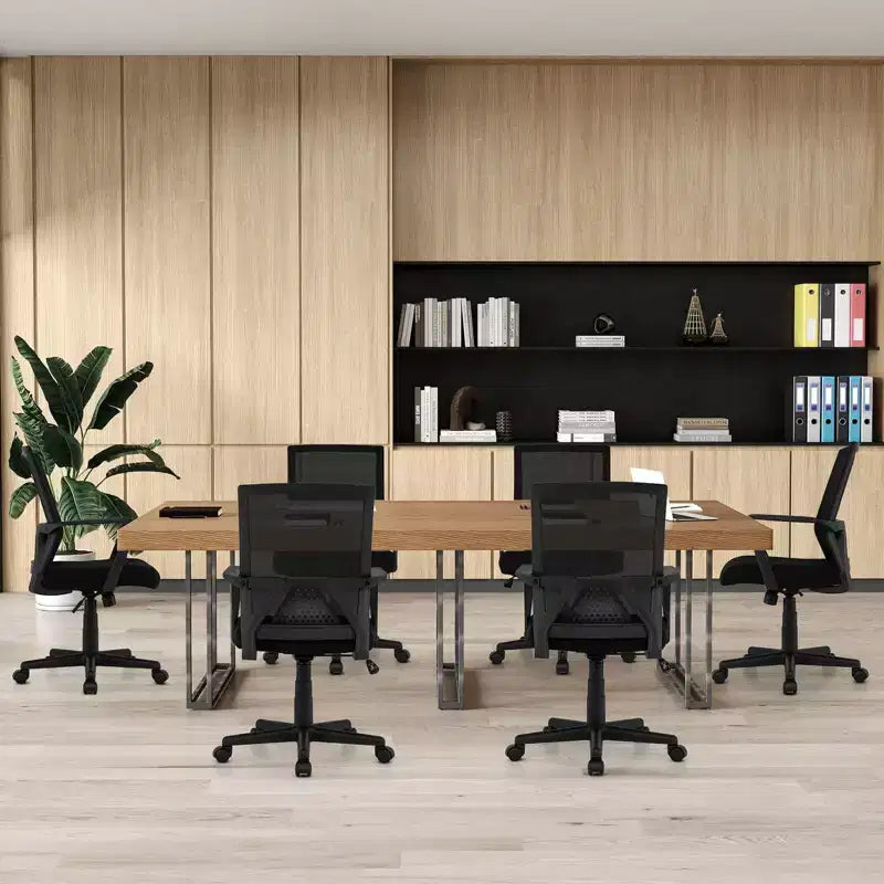 Chaise de bureau pivotante et basculante en maille Costway réglable avec accoudoirs et soutien lombaire