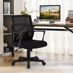Chaise de bureau pivotante et basculante en maille Costway réglable avec accoudoirs et soutien lombaire