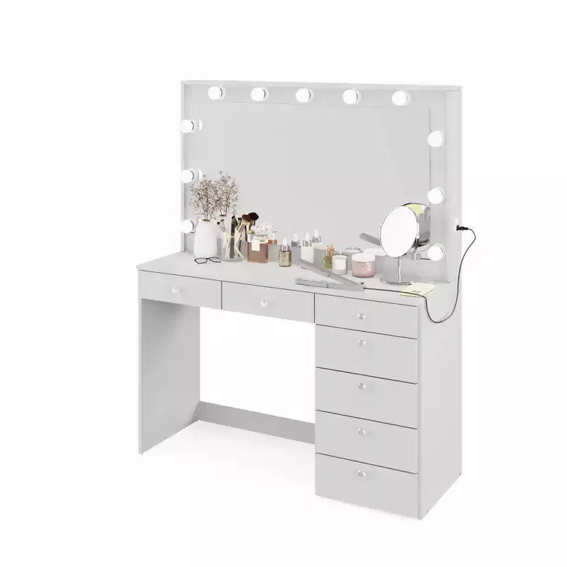 Coiffeuse Maquillage Lumineuse Nuit avec Boutons - Boahaus