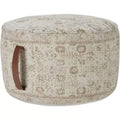Nourison Handcrafted Vintage Floral 20 x 20 x 12 Indoor Drum Pouf with Handle