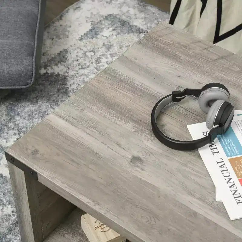 Table basse HOMCOM de style ferme avec tiroir de rangement et étagère ouverte, table basse rustique pour salon