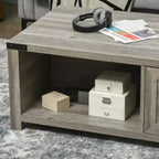 Table basse HOMCOM de style ferme avec tiroir de rangement et étagère ouverte, table basse rustique pour salon