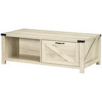 Table basse HOMCOM de style ferme avec tiroir de rangement et étagère ouverte, table basse rustique pour salon