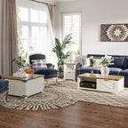 Table basse HOMCOM de style ferme avec tiroir de rangement et étagère ouverte, table basse rustique pour salon