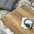 Table basse HOMCOM de style ferme avec tiroir de rangement et étagère ouverte, table basse rustique pour salon