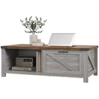 Table basse HOMCOM de style ferme avec tiroir de rangement et étagère ouverte, table basse rustique pour salon