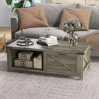 Table basse HOMCOM de style ferme avec tiroir de rangement et étagère ouverte, table basse rustique pour salon
