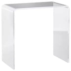 HOMCOM Acrylic Side Table, Modern Waterfall End Table with Rounded Edges for Small Spaces, 21 x 12 x 21, Clear