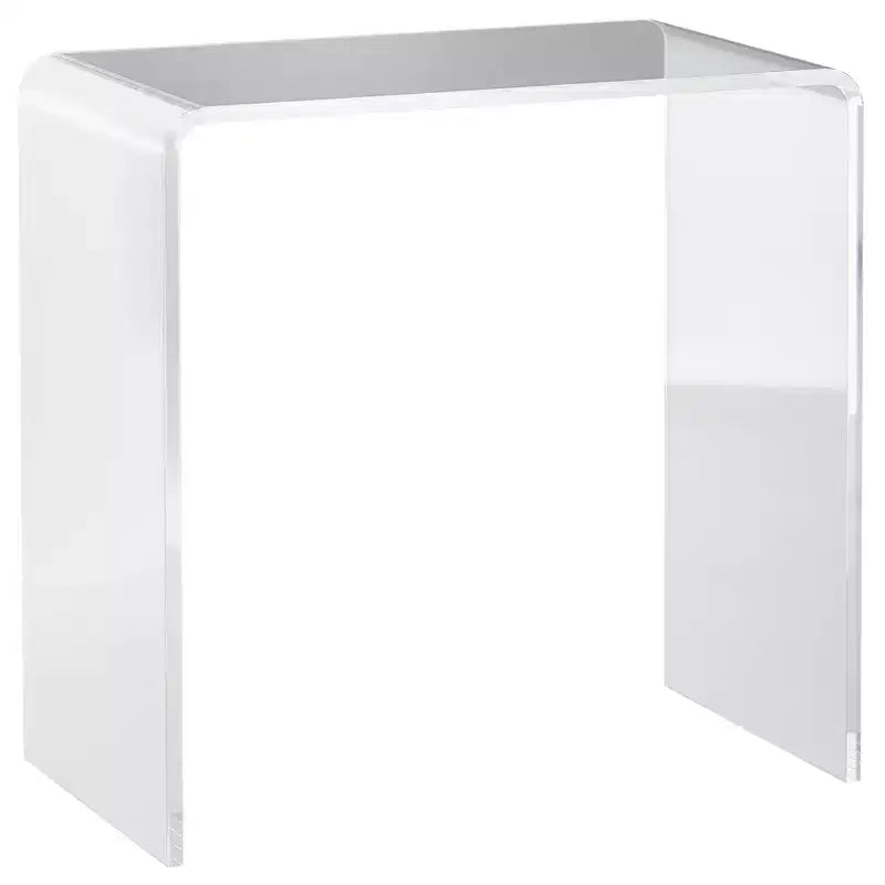 HOMCOM Acrylic Side Table, Modern Waterfall End Table with Rounded Edges for Small Spaces, 21 x 12 x 21, Clear