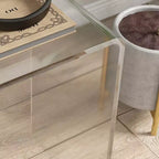 Table d'appoint en acrylique HOMCOM, table d'appoint moderne en cascade avec bords arrondis pour petits espaces, 21 x 12 x 21, transparente