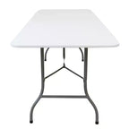 Table pliante en plastique blanc Elama de 6 pieds