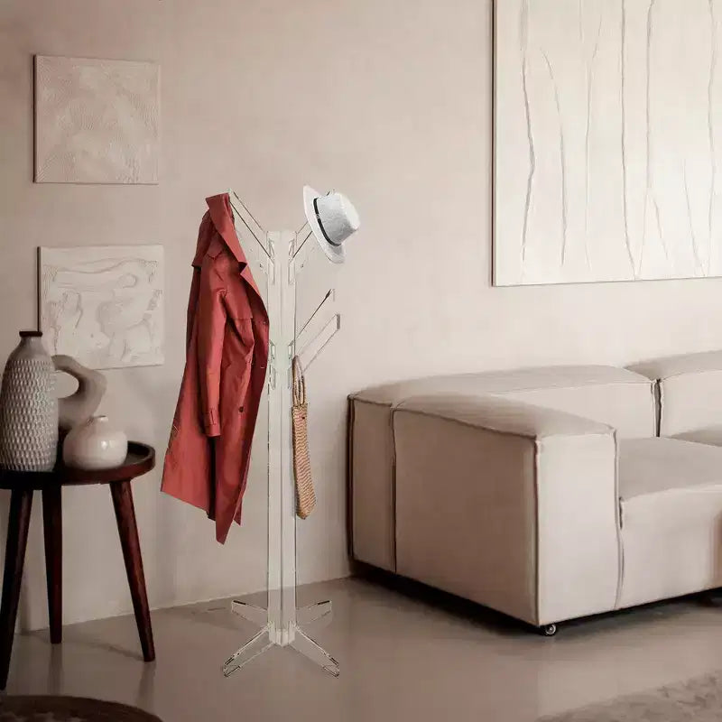 Porte-manteau de luxe Designstyles en acrylique sur pied, robuste, belle décoration intérieure, parfait pour les chapeaux, les vêtements et les parapluies