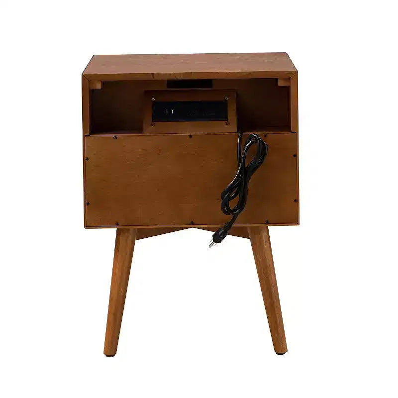 Doris 2 - Table d'appoint mi-siècle avec tiroir et prises intégrées | HULALA HOME