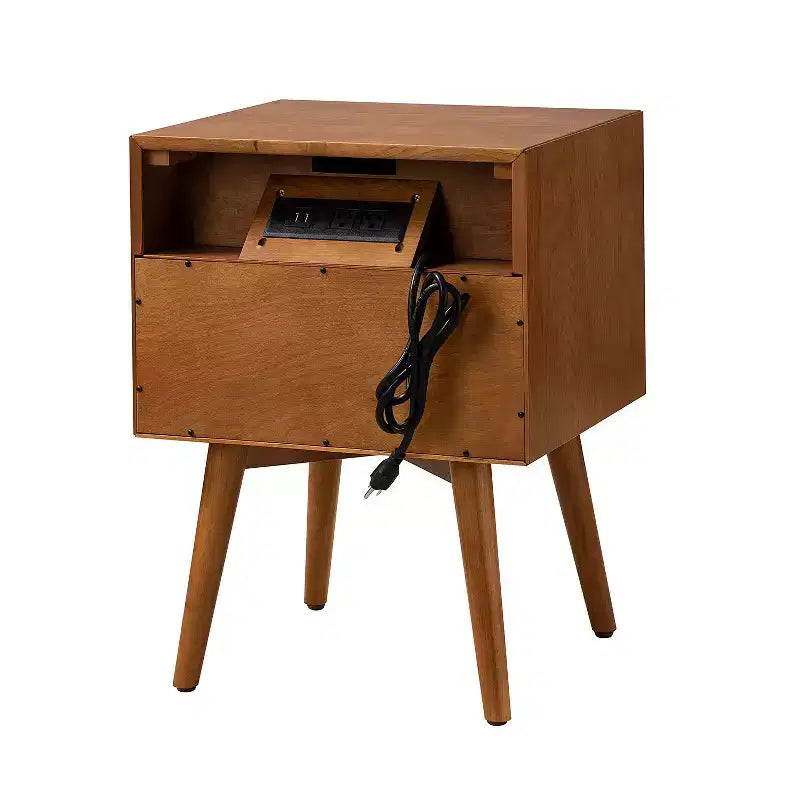 Doris 2 - Table d'appoint mi-siècle avec tiroir et prises intégrées | HULALA HOME