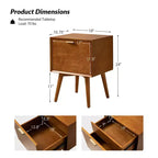 Doris 2 - Table d'appoint mi-siècle avec tiroir et prises intégrées | HULALA HOME