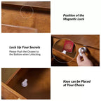 Doris 2 - Table d'appoint mi-siècle avec tiroir et prises intégrées | HULALA HOME