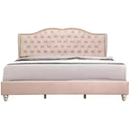 Lit King en velours capitonné Joy de Passion Furniture