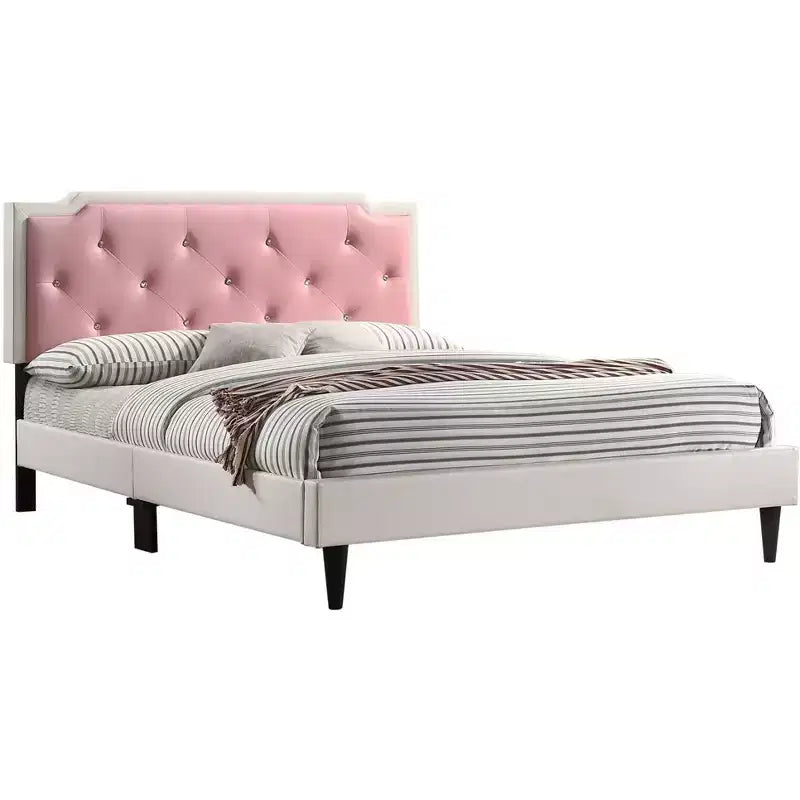 Lit double complet Passion Furniture Deb Jewel et Tufted