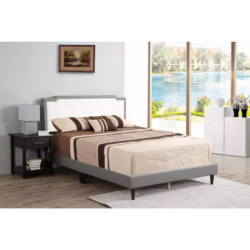 Lit double complet Passion Furniture Deb Jewel et Tufted