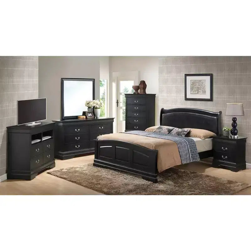 Lit en panneau capitonné Louis Philippe Passion Furniture