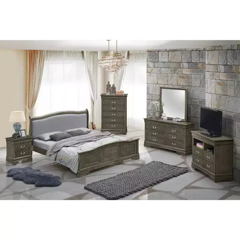 Lit en panneau capitonné Louis Philippe Passion Furniture