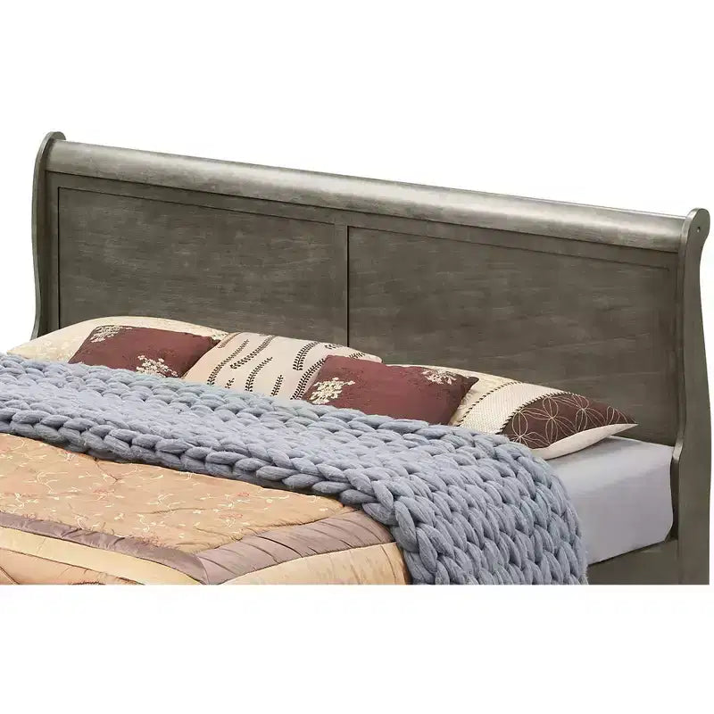 Lit à panneaux en bois Louis Philippe King Passion Furniture