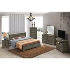 Lit à panneaux en bois Louis Philippe King Passion Furniture