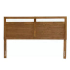 LuxenHome Farmhouse Double Panel Wood Headboard, Queen Brown