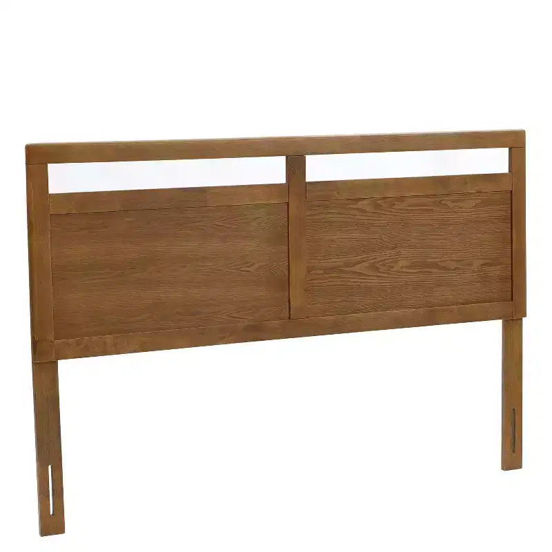 Tête de lit double en bois style ferme LuxenHome, Queen Marron