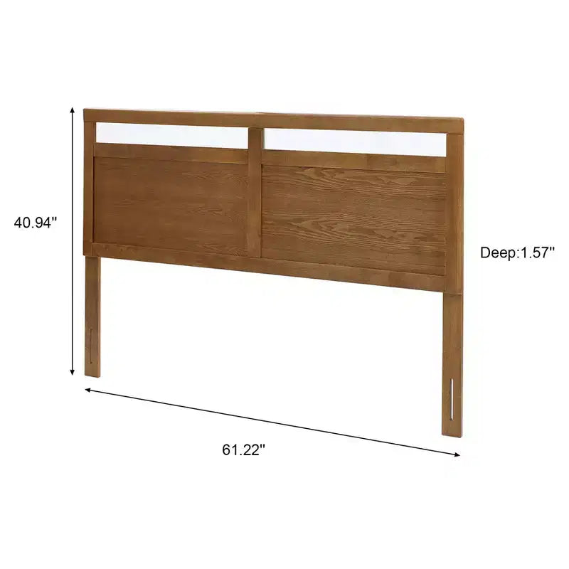 Tête de lit double en bois style ferme LuxenHome, Queen Marron