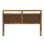 Tête de lit double en bois style ferme LuxenHome, Queen Marron