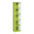 Furinno 5-Cube Storage Bookcase Multi-Functional Display Cabinet Bookshelf,Green/White