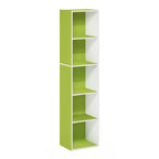 Furinno 5-Cube Storage Bookcase Multi-Functional Display Cabinet Bookshelf,Green/White