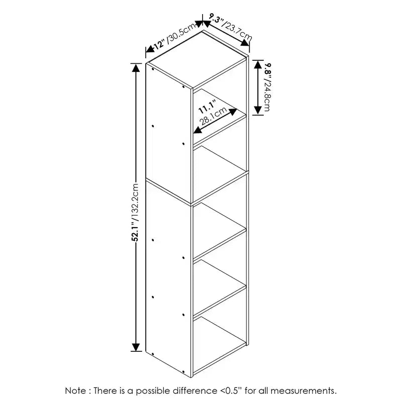 Furinno Bibliothèque de rangement à 5 cubes, meuble de présentation multifonctionnel, vert/blanc