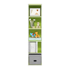 Furinno Bibliothèque de rangement à 5 cubes, meuble de présentation multifonctionnel, vert/blanc