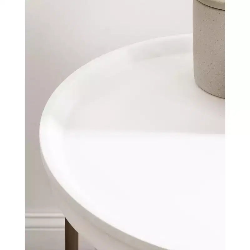 Table d'appoint ronde Kate and Laurel Valdi en MDF, 19x19x26, Blanc