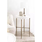 Table d'appoint ronde Kate and Laurel Valdi en MDF, 19x19x26, Blanc
